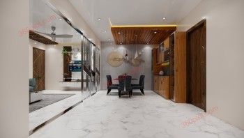 TV Panel + Dining Table + False Ceiling Sample 35