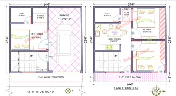 G+1 2D Floor Plan of 24x22 floor plan (528sqft) sample-85