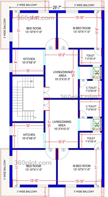 30x55 2d floor plan Sample 141