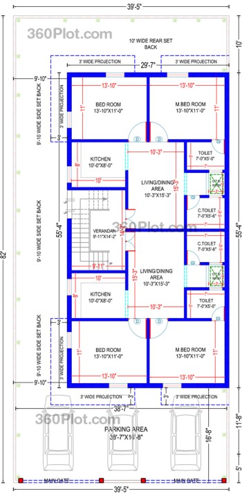 40x82 2d floor plan ground floor Sample 146