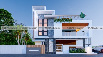 Building Elevation Design of 1 Floor House Sample 120
